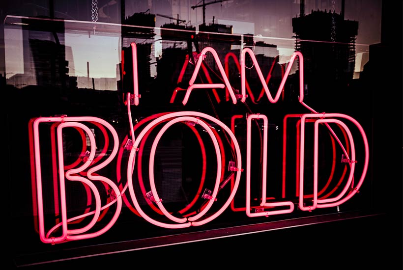 power words and phrases for success - be bold